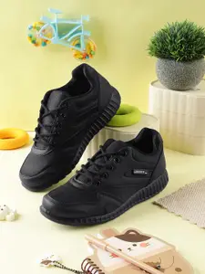 Liberty Force 10 Kids Black Lacing School Shoes