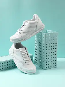 Liberty Force 10 Kids White Lacing School Shoes