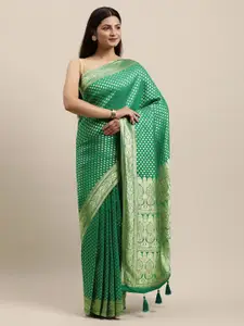 MOHEY Green Ethnic Motifs Art Silk Saree