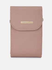 Forever Glam by Pantaloons Women Peach Solid Synthetic Wallet
