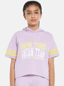 Coolsters by Pantaloons Girls Lavender Typography Printed T-shirt