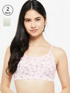 max Pink Pack of 2 Floral Bra Non Padded