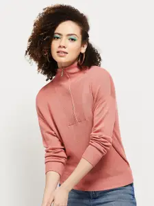 max Women Peach-Coloured Sweater Vest