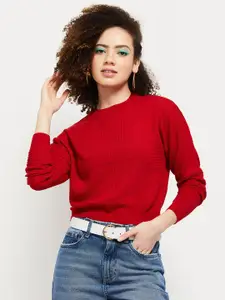 max Women Red Sweater Vest
