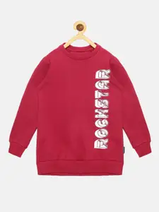 KiddoPanti Boys Red Printed Sweatshirt