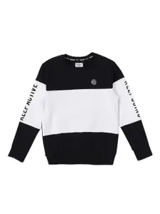 Pepe Jeans Boys Black & White Colourblocked Sweatshirt