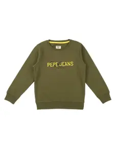Pepe Jeans Boys Green Printed Sweatshirt
