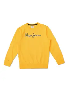 Pepe Jeans Boys Mustard Printed Sweatshirt