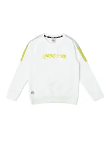 Pepe Jeans Boys White Printed Sweatshirt