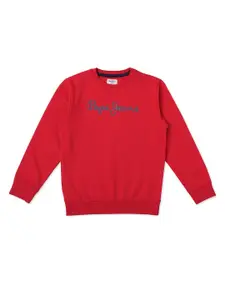 Pepe Jeans Boys Red Printed Sweatshirt