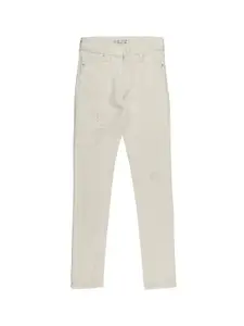 Pepe Jeans Girls White Skinny Fit High-Rise Distressed Jeans