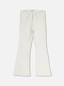 Pepe Jeans Girls White Flared High-Rise Jeans