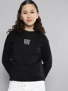 M&H Juniors Girls Black Solid Sweatshirt