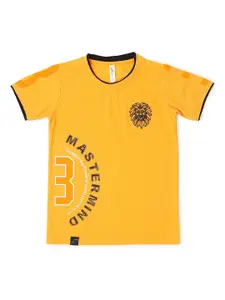 earth conscious Boys Orange Printed T-shirt