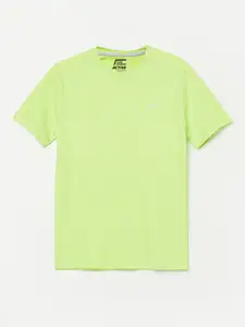 Fame Forever by Lifestyle Boys Lime Green Solid Regular Fit T-shirt