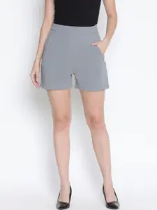 DRAAX Fashions Women Grey Mid-Rise Shorts