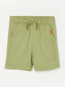 Juniors by Lifestyle Boys Olive Green Solid Regular Fit Shorts