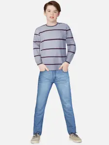 Gini and Jony Boys White Striped T-shirt