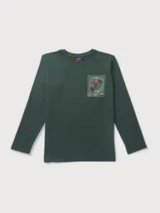 Gini and Jony Boys Green Printed Long sleeve T-shirt