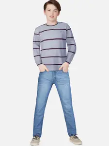 Gini and Jony Boys White Striped T-shirt