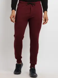 Status Quo Men Maroon Red Solid Cotton Joggers