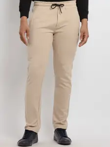 Status Quo Men Beige Solid Track Pants