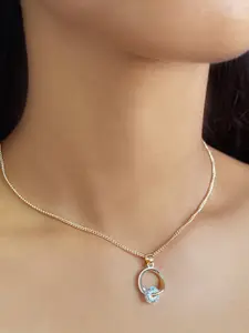 Ayesha Circular Diamante Mini Pendant Necklace