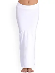 Clovia White Side Slit Saree Shapewear SW0023P18