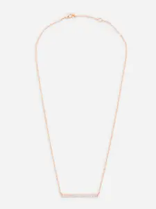 MINUTIAE Rose Gold-Plated White Crystals Stone-Studded Pendant Bracelet Set