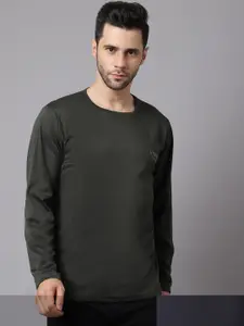 MACK JONNEY JONNEY Men Pack of 2 Olive Green & Navy Blue 2 T-shirt