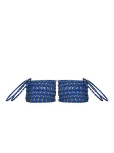 Arendelle Set of 48 Navy Blue Textured Bangles