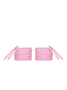 Arendelle Girls Set Of 48 Pink Sparkling Bangles