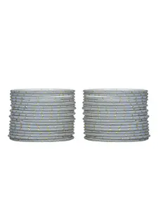 Arendelle Girls Set Of 48 Grey Embellished Bangles