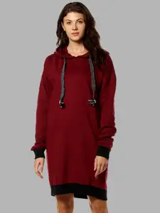 Campus Sutra Red & Black T-shirt Dress