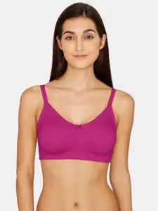 Zivame Women Purple Solid Non-Wired Lightly Padded Bra