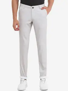 JADE BLUE Men Grey Slim Fit  Casual Cotton Trousers