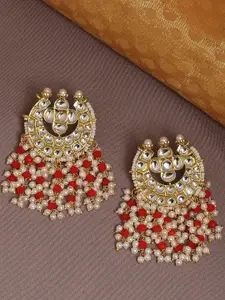 OOMPH Women Red Circular Chandbalis Earrings