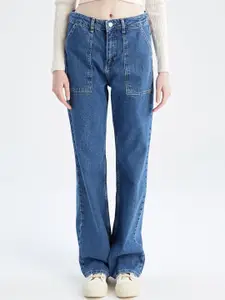 DeFacto Women Blue Loose Straight Fit Cotton Jeans