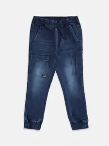 Pantaloons Junior Boys Blue Light Fade Jogger Jeans