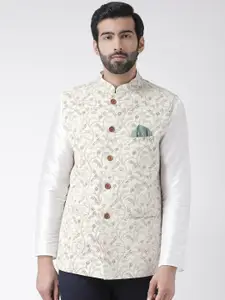 KISAH Men Kantha Printed Regular Fit Nehru Jacket