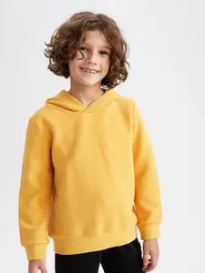 DeFacto Boys Yellow Hooded Solid Sweatshirt