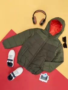 Pantaloons Junior Boys Olive Green Puffer Jacket