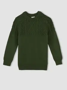 DeFacto Boys Green Cable Knit Pullover