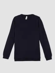 DeFacto Girls Navy Blue Solid Pullover