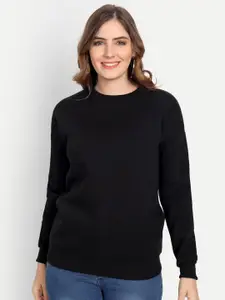 COLOR CAPITAL Women Black Sweatshirt