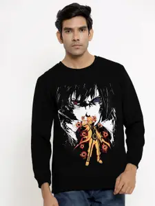 COMICSENSE Men Black Printed Polyester Sweatshirt