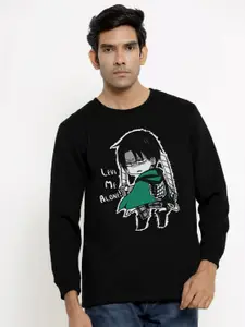 COMICSENSE Men Black Printed Sweatshirt