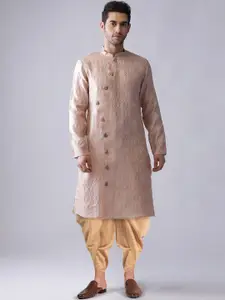 KISAH Men Pink Printed Kurta with Dhoti Pants