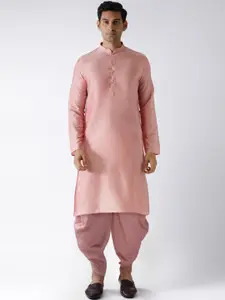 KISAH Men Pink Kurta with Dhoti Pants
