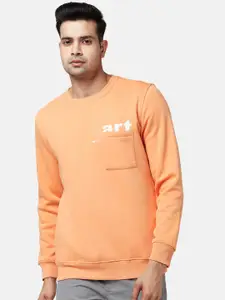 Urban Ranger by pantaloons Men Orange Printed Sweatshirt